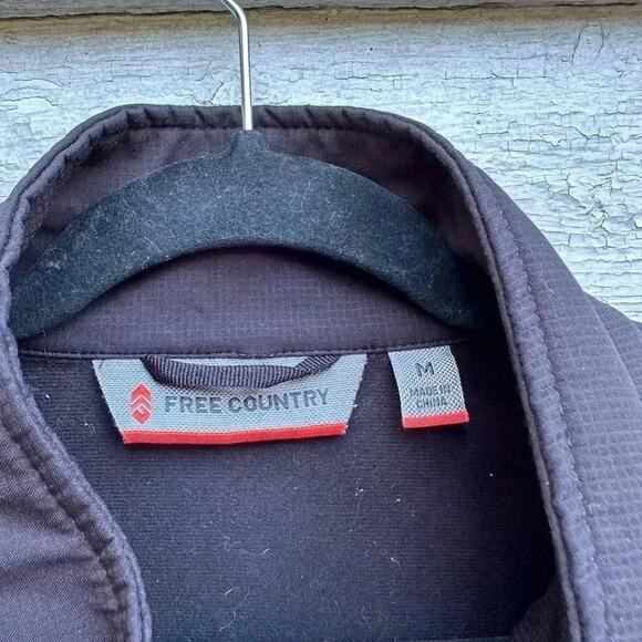 Free Country Zip Up Black Softshell Camp Water-Resistant Men's Jacket (Size M) - Picture 2 of 4